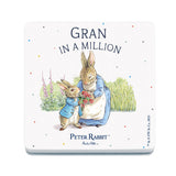 Beatrix Potter Peter Rabbit Gran in a million melamine coaster