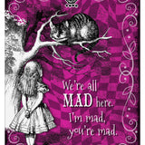 Alice in wonderland We're all mad here metal wall sign 