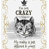 Alice in wonderland I'm not Crazy metal wall sign 
