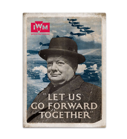 Winston Churchill let us go forward together fridge magnet