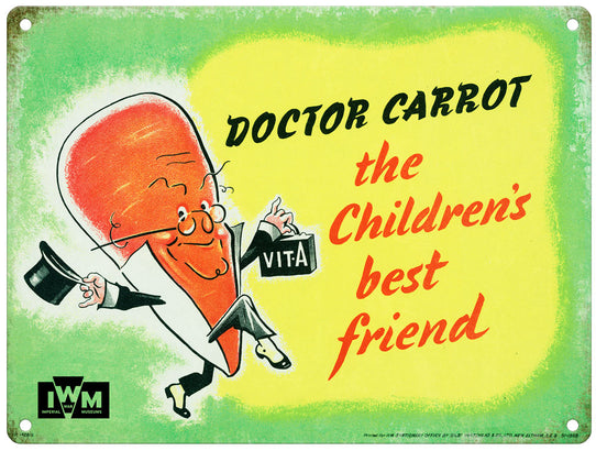 Doctor Carrot the children's best friend metal sign