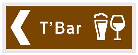 Left To the Bar Direction Sign 
