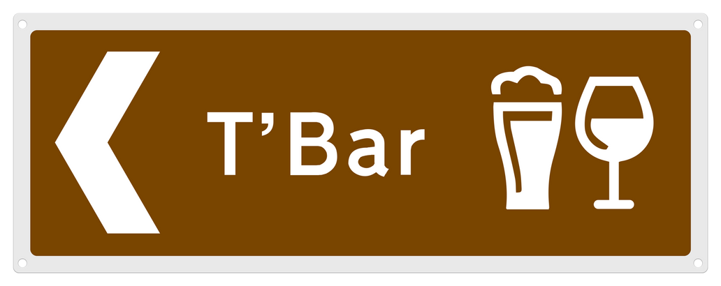 Left To the Bar Direction Sign 
