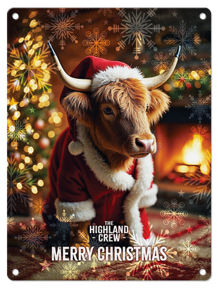 HIGHLAND CREW - Christmas Cow Log Fire