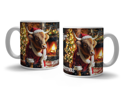 HIGHLAND CREW - Christmas Cow Log Fire