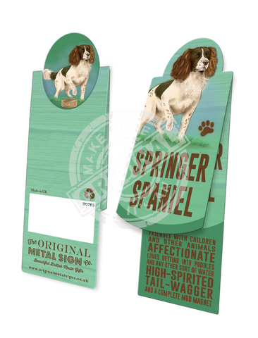 Springer Spaniel dog characteristics metal sign