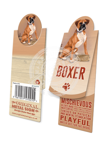 Boxer dog characteristics metal sign