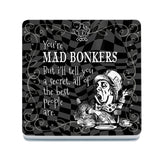 Alice in wonderland mad bonkers melamine coaster