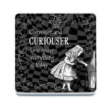 Alice in wonderland Curiouser and curiouser melamine coaster