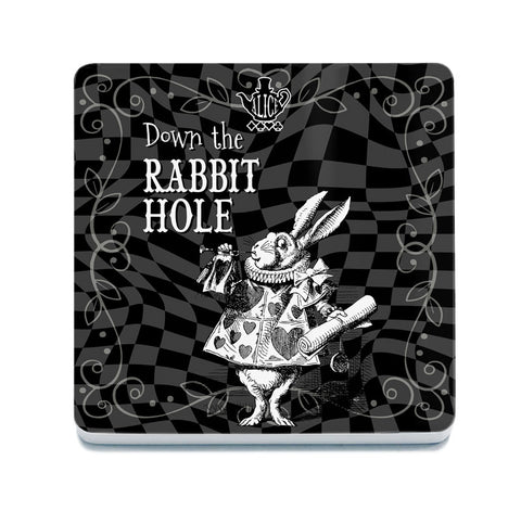 Alice in wonderland Down the Rabbit Hole metal wall sign 
