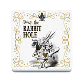 Alice in wonderland Down the Rabbit Hole melamine coaster