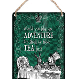 Alice in wonderland Adventure or Tea first metal dangler