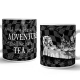 Alice in wonderland adventure or tea first mug