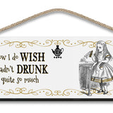 Alice in wonderland I'm late, I'm late hanging wooden wall sign 