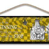Alice in wonderland Begin at the beginning hanging wooden wall sign 