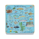 The A-Z of Fishing melamine coaster