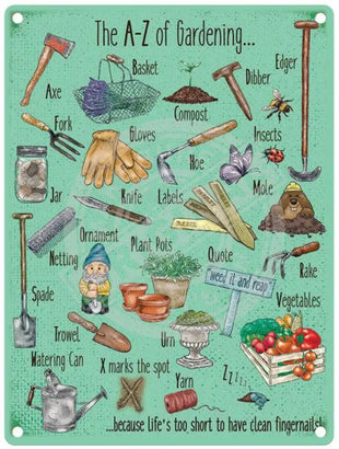 The A-Z of Gardening metal sign