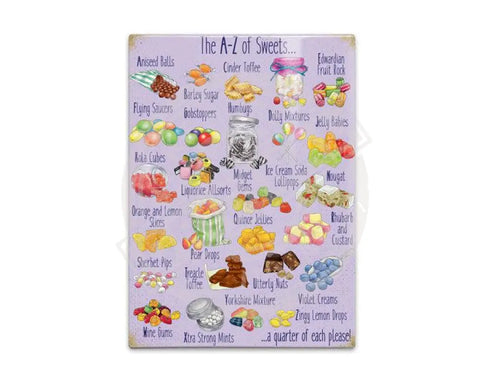 The A-Z of Sweets fridge magnet