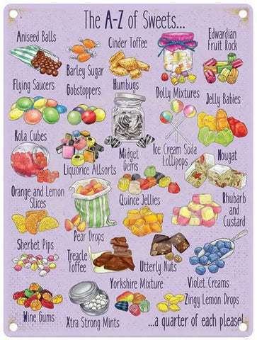 The A-Z of Sweets fridge magnet