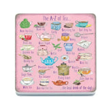 The A-Z of Tea melamine coaster