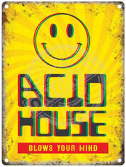 Acid House Mini Metal Sign 15cm x 20cm Metal Signs
