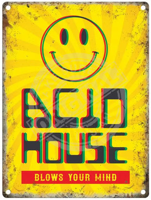 Acid House Mini Metal Sign 15cm x 20cm Metal Signs
