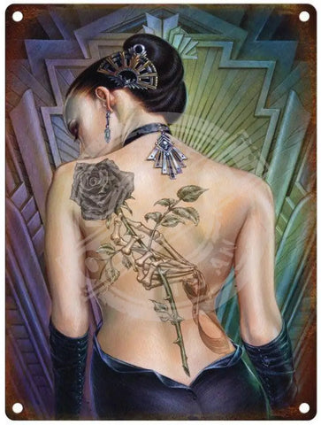 Alchemy Rose del folies. Rose Tattoo on back.