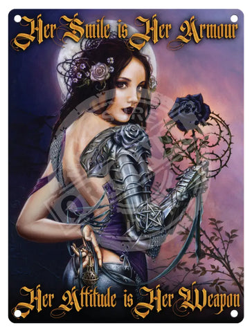 Alchemy - Smile Is Her Armour Metal Signs