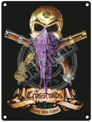 Alchemy Gothic The Crossroads. Skull with scarf and guns