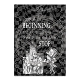 Alice in wonderland Begin at the beginning fridge magnet