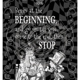 Alice in wonderland Begin at the beginning metal wall sign 