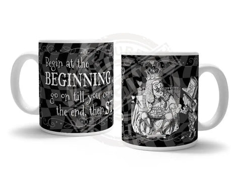 Alice in wonderland Begin at the beginning metal wall sign 