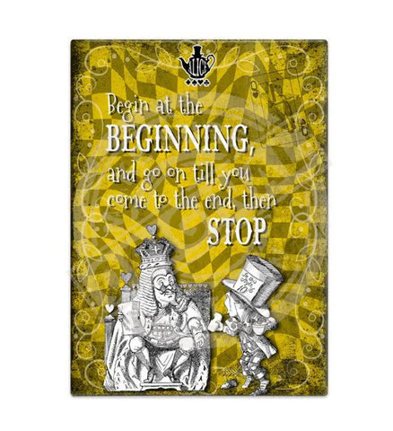 Alice in wonderland Begin at the beginning fridge magnet