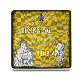 Alice in wonderland Begin at the beginning melamine coaster