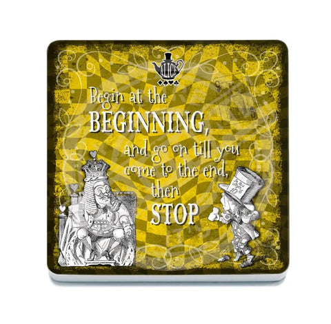 Alice in wonderland Begin at the beginning fridge magnet