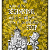 Alice in wonderland Begin at the beginning metal wall sign 