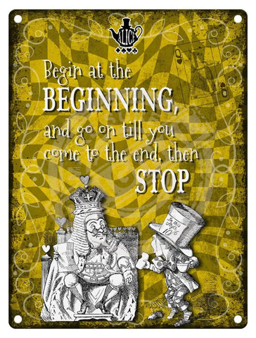 Alice in wonderland Begin at the beginning fridge magnet