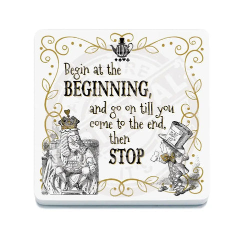 Alice in wonderland Begin at the beginning fridge magnet