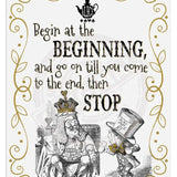 Alice in wonderland Begin at the beginning metal wall sign 