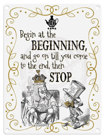 Alice in wonderland Begin at the beginning fridge magnet