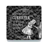 Alice in wonderland Curiouser and curiouser melamine coaster