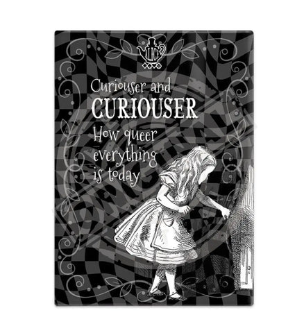 Alice in wonderland Curiouser and curiouser metal wall sign 