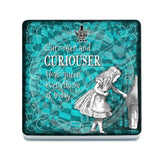 Alice in wonderland Curiouser and Curiouser melamine coaster