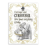 Alice in wonderland Curiouser and Curiouser fridge magnet