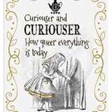 Alice in wonderland Curiouser and Curiouser metal wall sign 