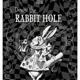 Alice in wonderland Down the Rabbit Hole metal wall sign 