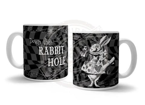 Alice in wonderland Down the Rabbit Hole metal wall sign 