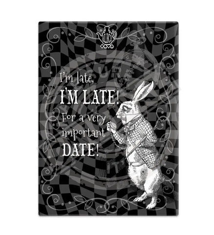 Alice in wonderland I'm Late I'm Late metal wall sign 