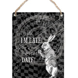 Alice in wonderland I'm Late I'm Late metal dangler