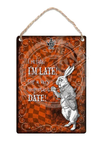 Alice in wonderland I'm late, I'm late fridge magnet